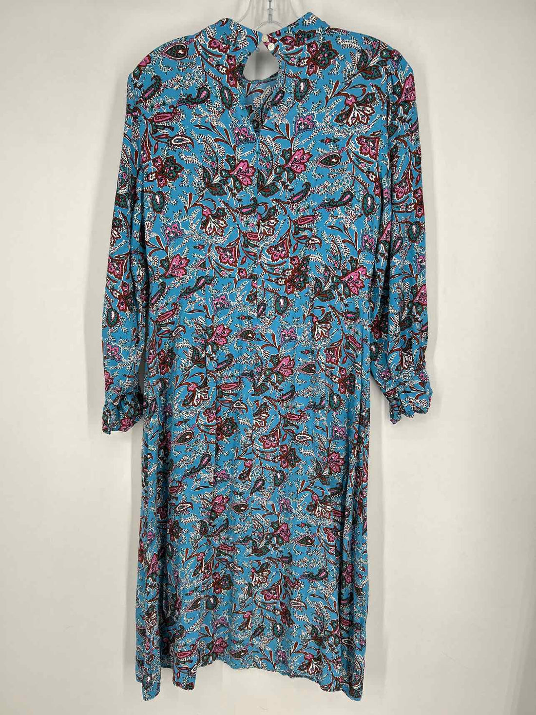 Loft Size 8 Light Blue Print Long Sleeve Dress