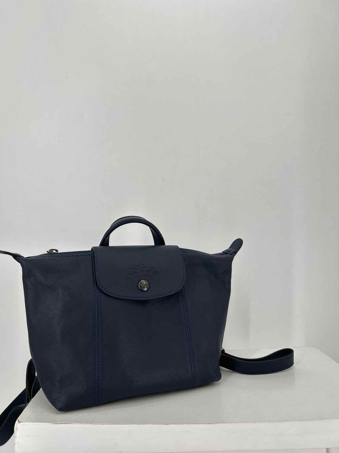 LongChamp Navy Leather New WO Tags Backpack