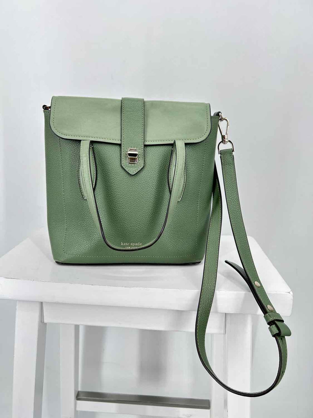 Kate Spade Green Leather Pre Owned Satchel