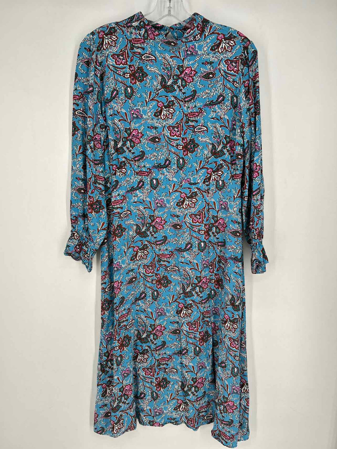 Loft Size 8 Light Blue Print Long Sleeve Dress