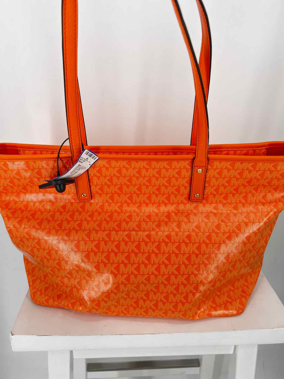 Michael Kors Orange Signature Patent Leather Pre Owned Tote