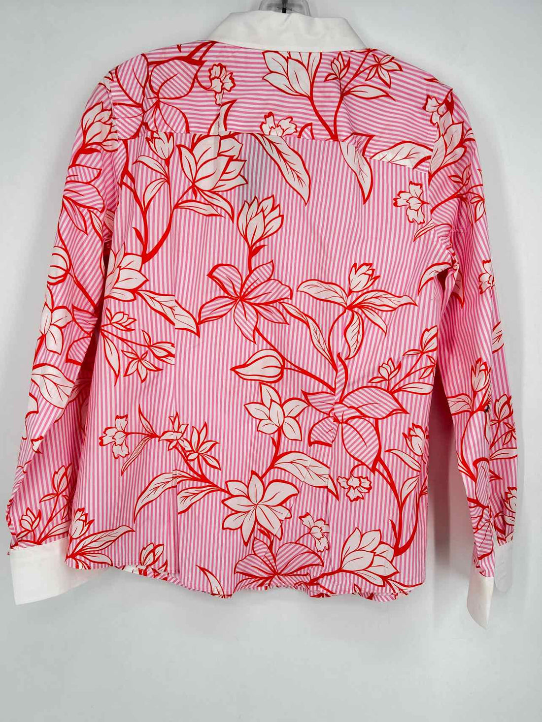 Talbots Size 8 Pink & White Striped Long Sleeve