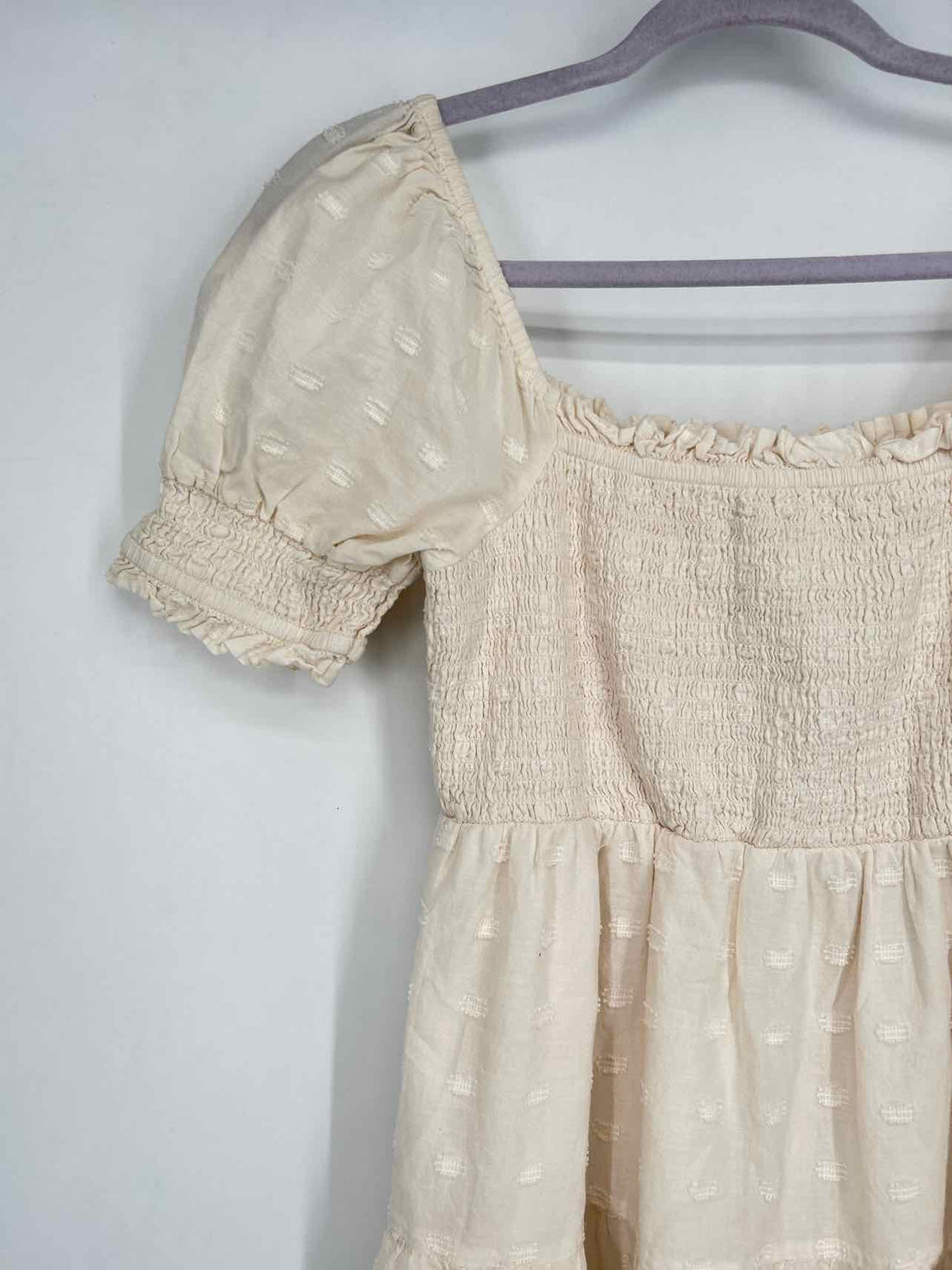 American Eagle Size XS Cream Short Sleeve Dress