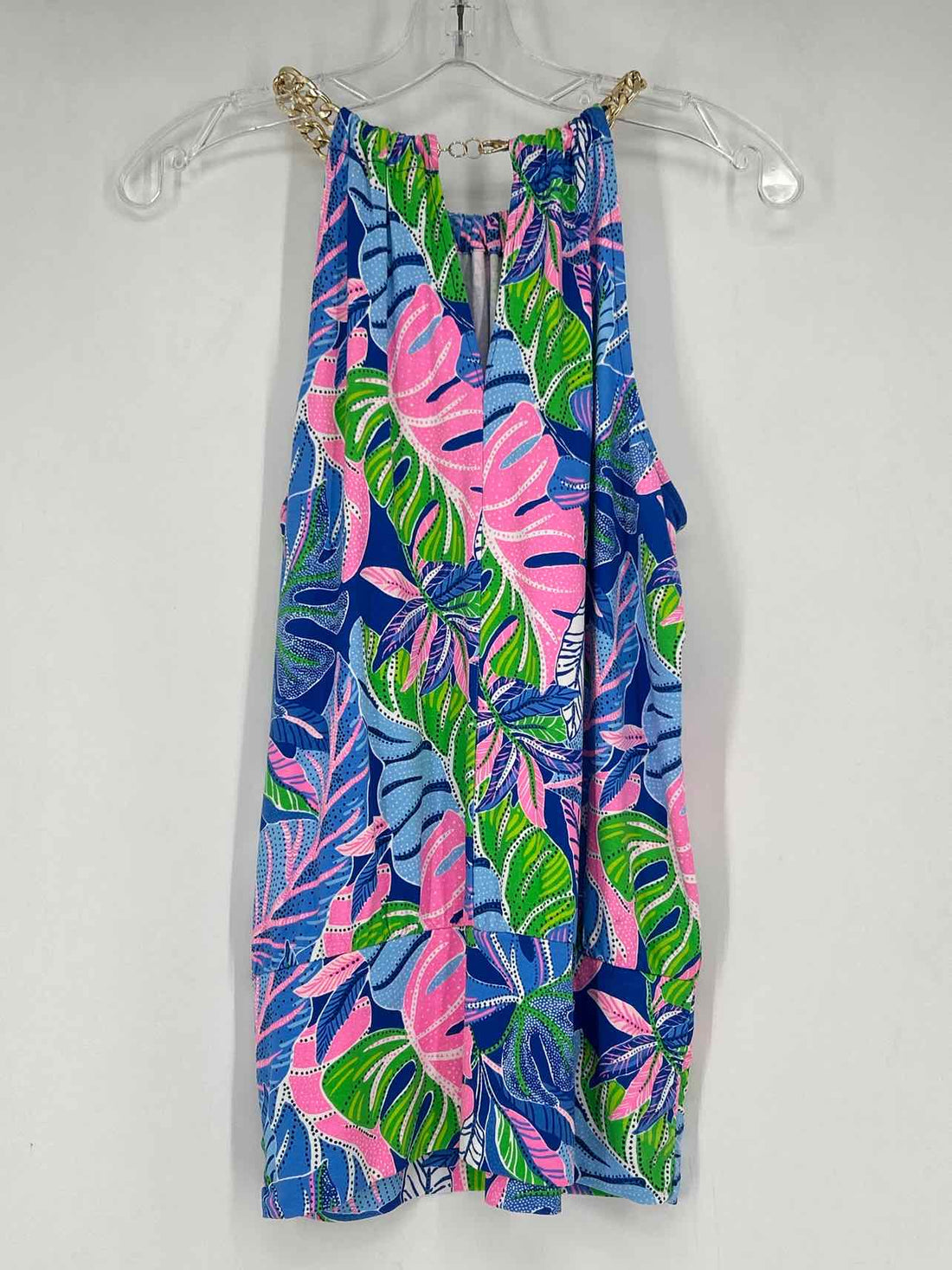 Lilly Pulitzer S Blue Pink & Green Floral Sleeveless Lilly Pulitzer Top
