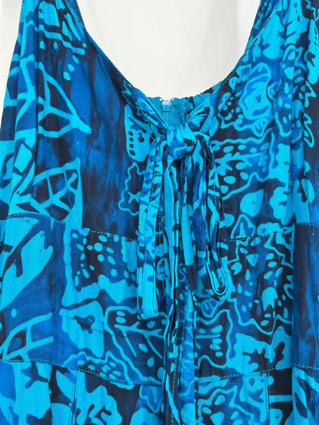 Go Fish Size S Blue Print Sleeveless Jumpsuit