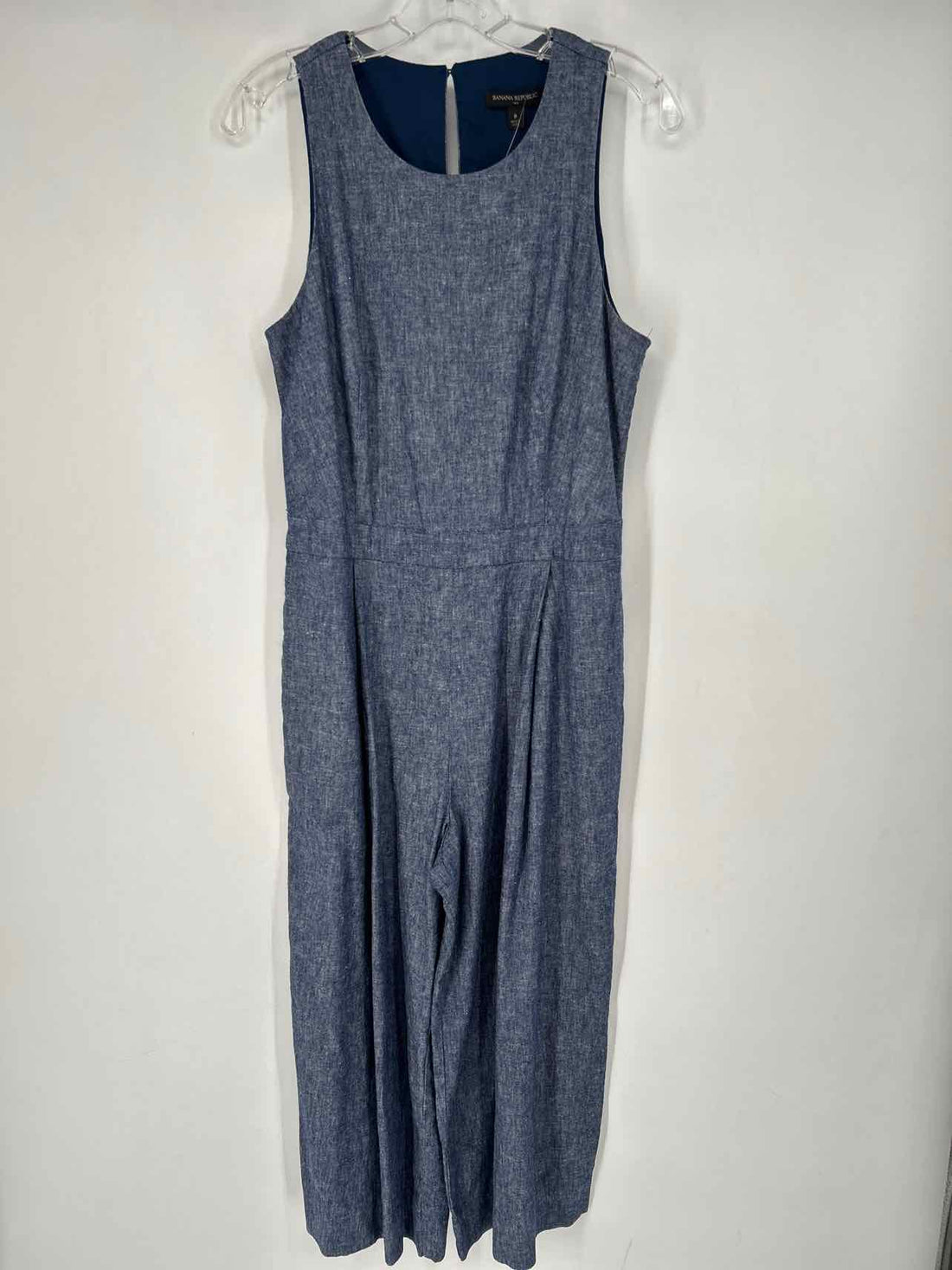 Banana Republic Size 8 Chambray Sleeveless Jumpsuit