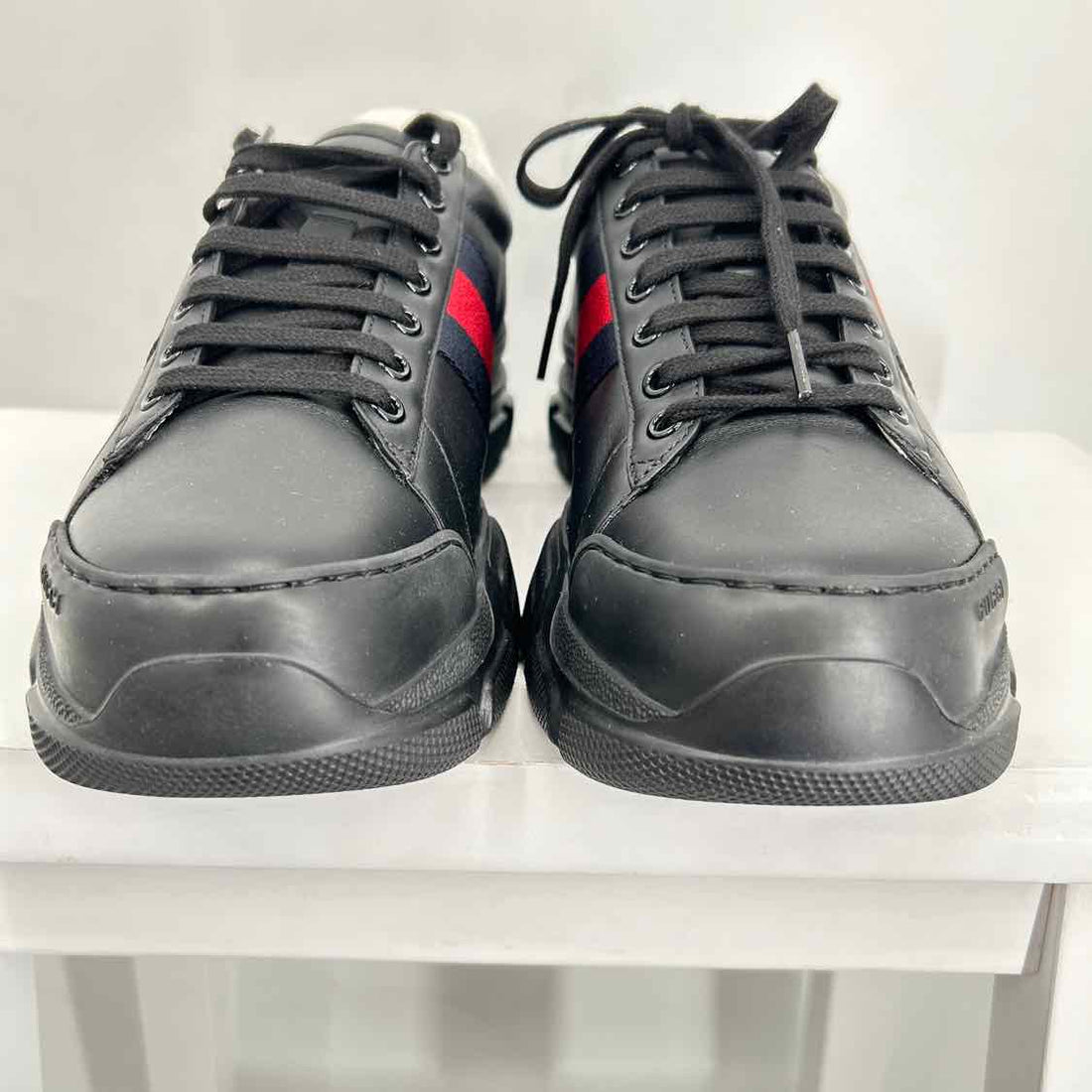 Gucci Nathane Sneakers Mens Size 7.5 Black Pre Owned Leather LUXURY
