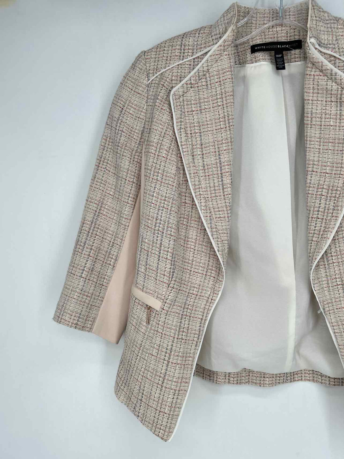 White House Black Market Size 00P Beige Multi Tweed Blazer