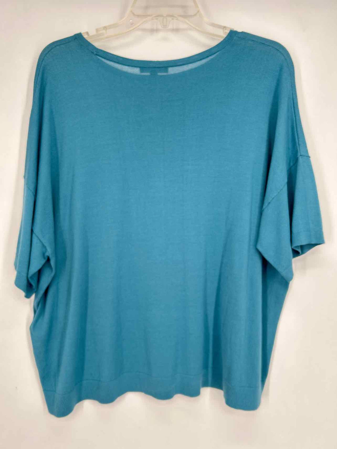 Eileen Fisher Size L Blue Tencel/Nylon Short Sleeve