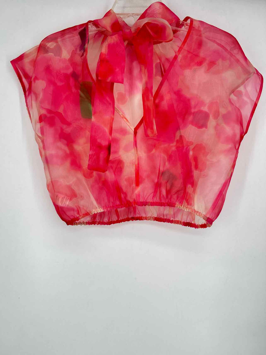 Sunday In Brooklyn Size S Pink Print Sheer Short Sleeve