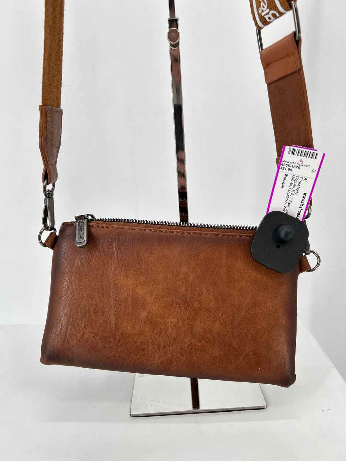 Wrangler Cognac Faux Leather Pre Owned Crossbody