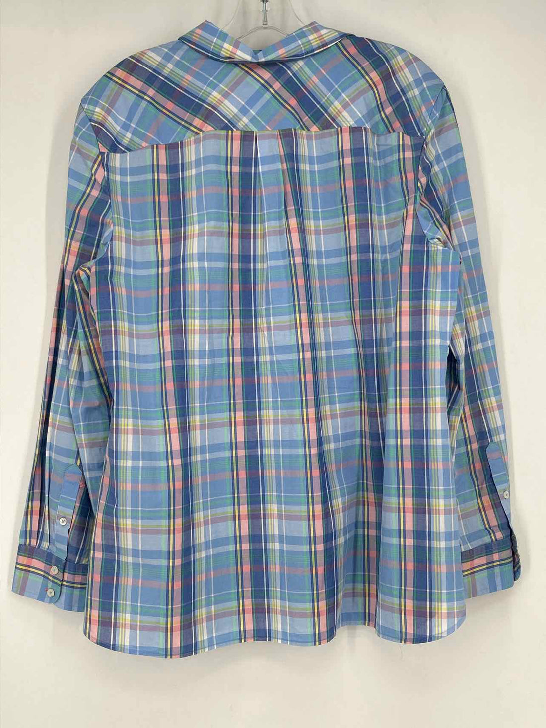 Talbots Size XL Blue Plaid Long Sleeve
