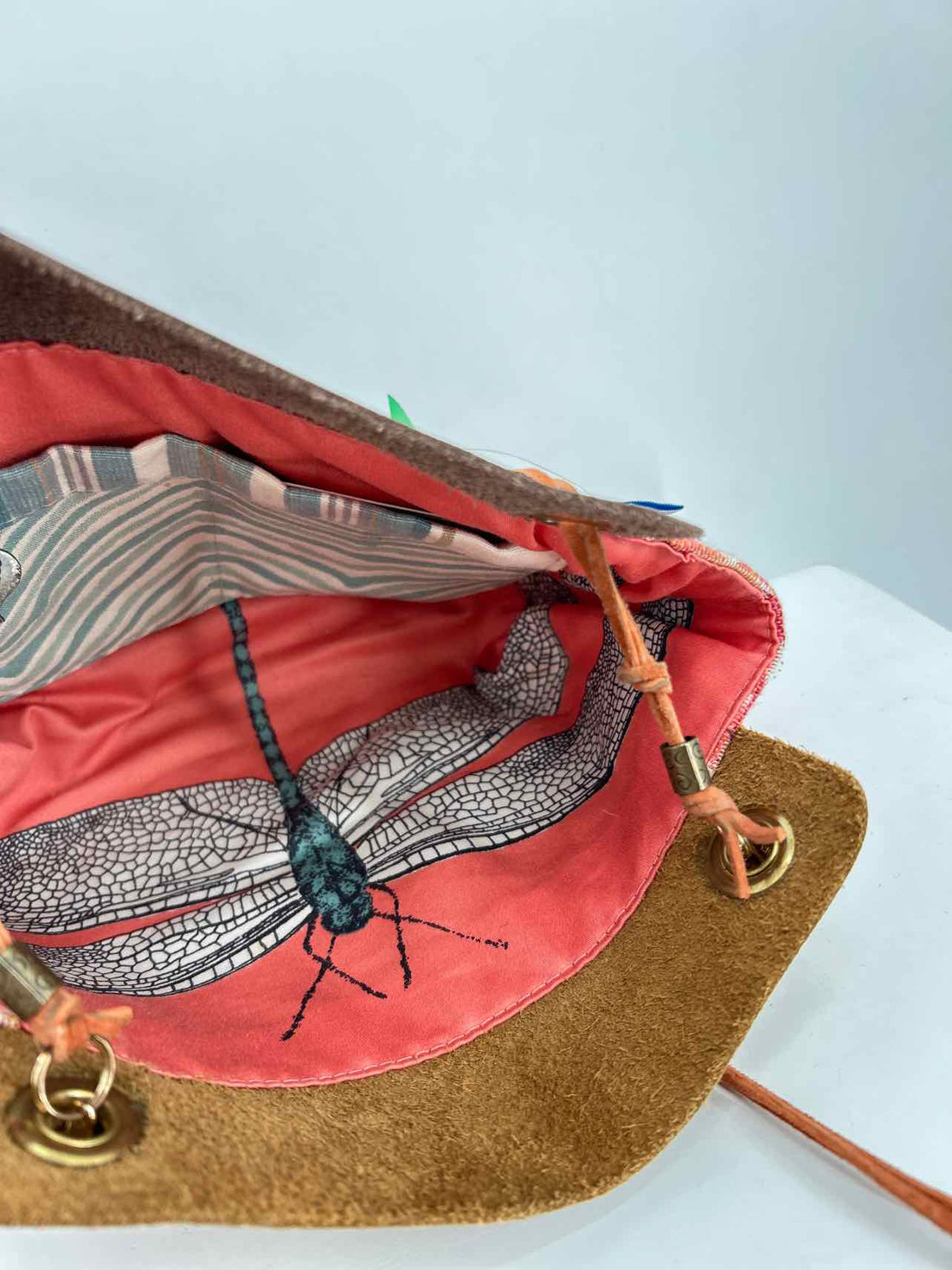 Peace of Thread Brown & Pink Leather Handmade Crossbody