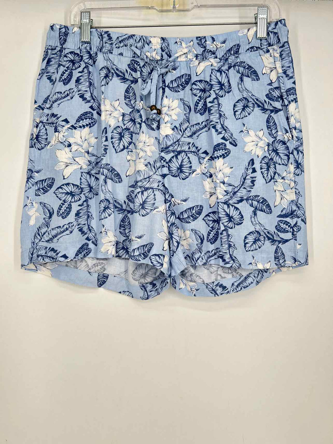 Margaritaville Size M Light Blue Floral Linen/Viscose Shorts