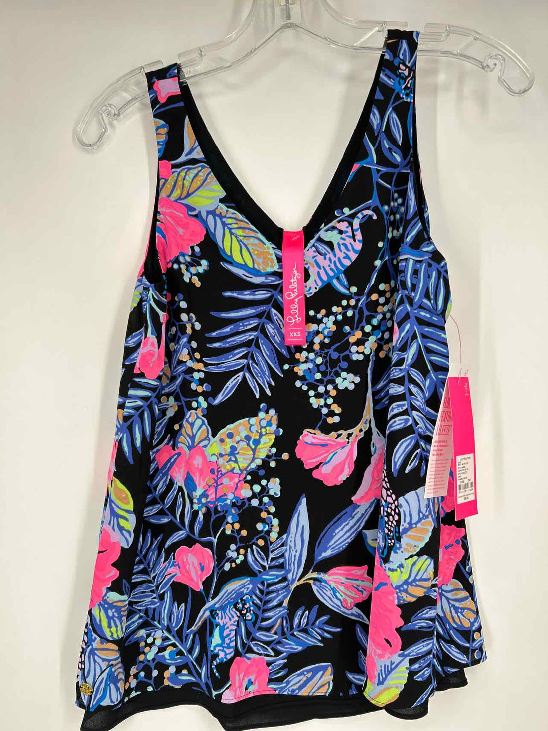 Lilly Pulitzer XXS Black & Blue Floral Reversible NWT Lilly Pulitzer Top
