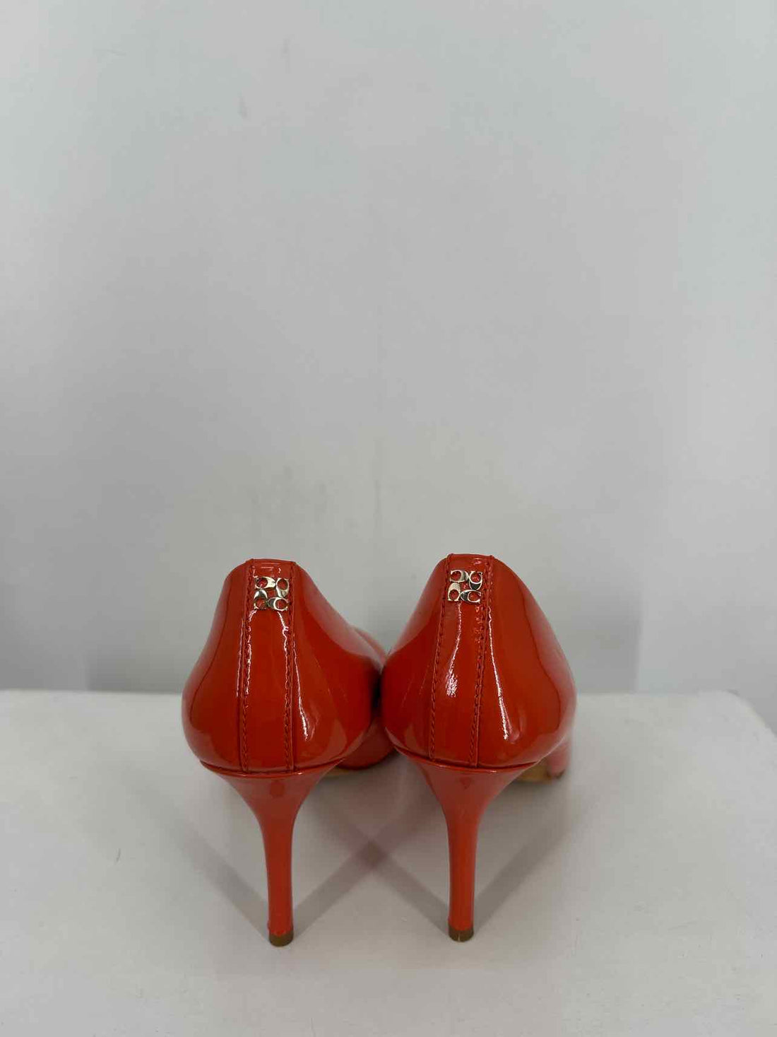 Coach Women Size 8.5 Orange Patent Leather Heels