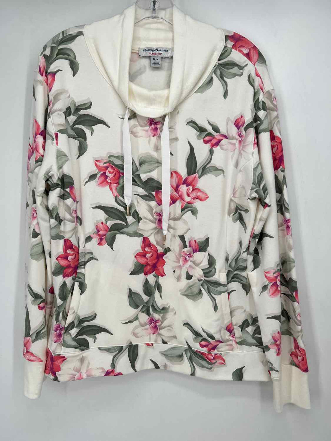Tommy Bahama Size M White Floral Sweater