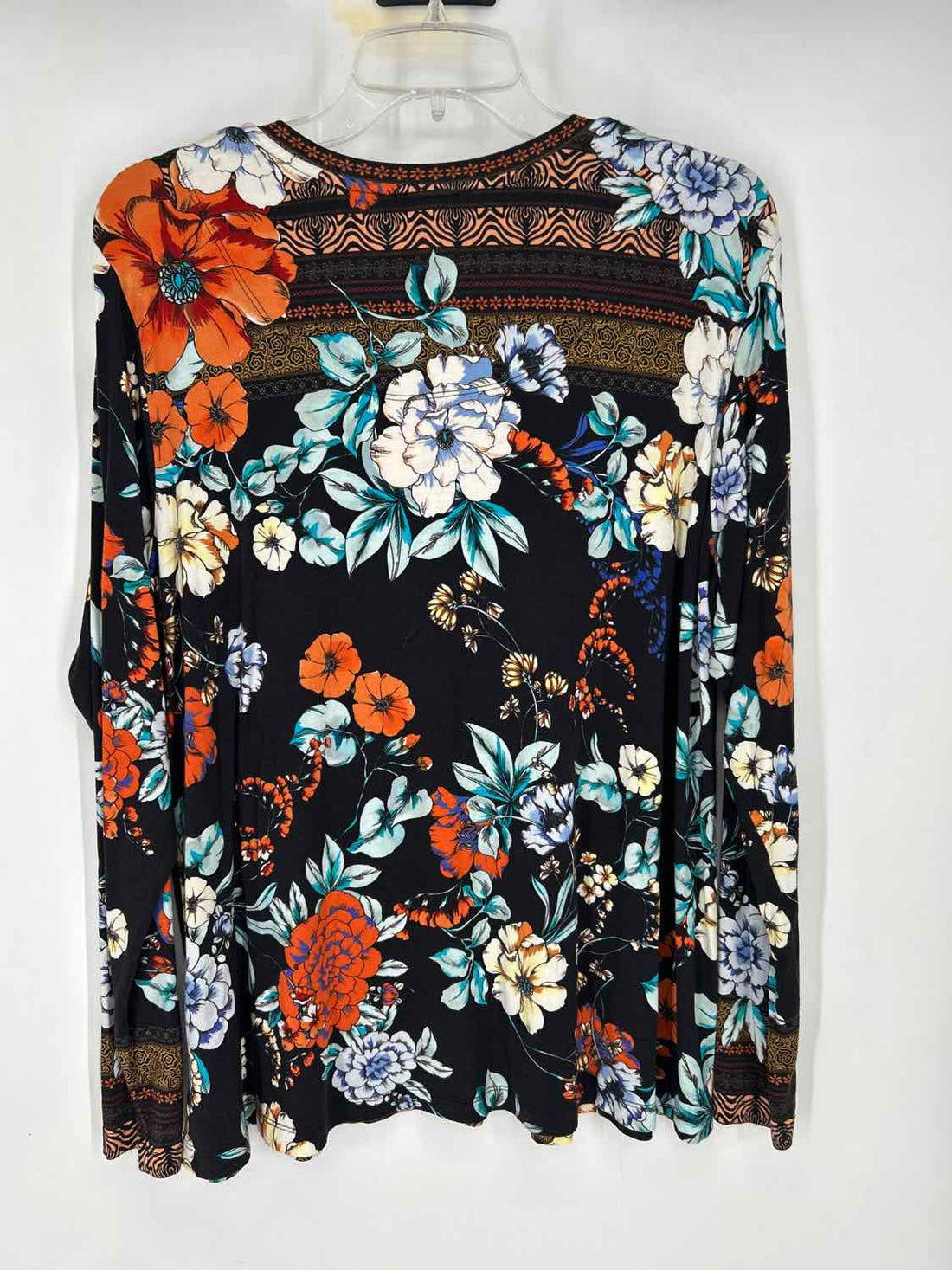 Johnny Was Size L Black Floral Long Sleeve