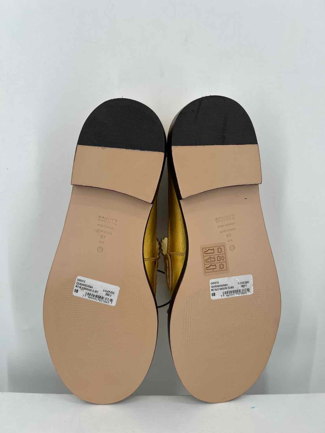 Schultz Women Size 8 Gold Genuine Leather Loafers