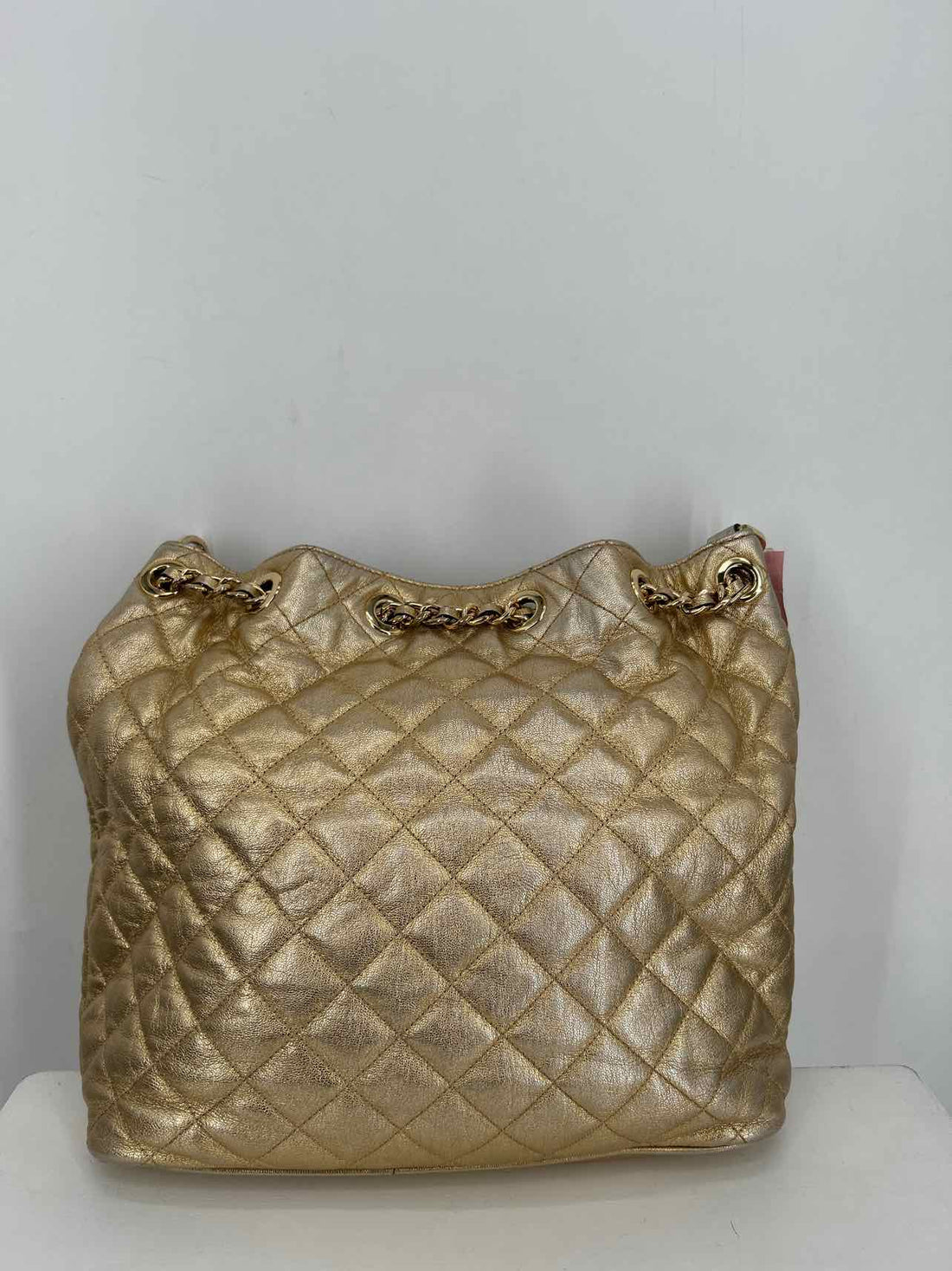 Michael Kors Gold Quilted Leather Pre Owned Tote