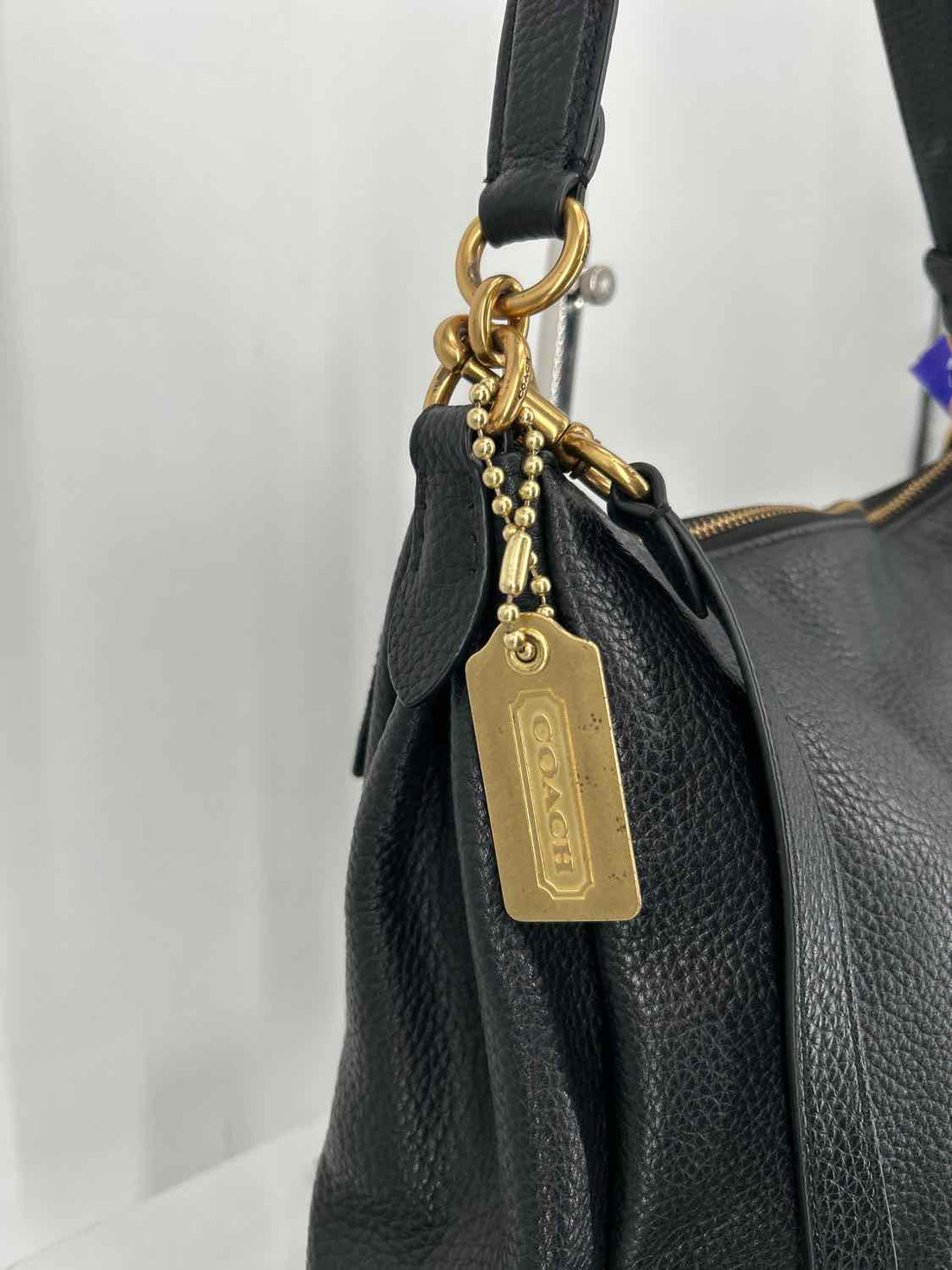 Coach Black Pebbled Leather Shoulder