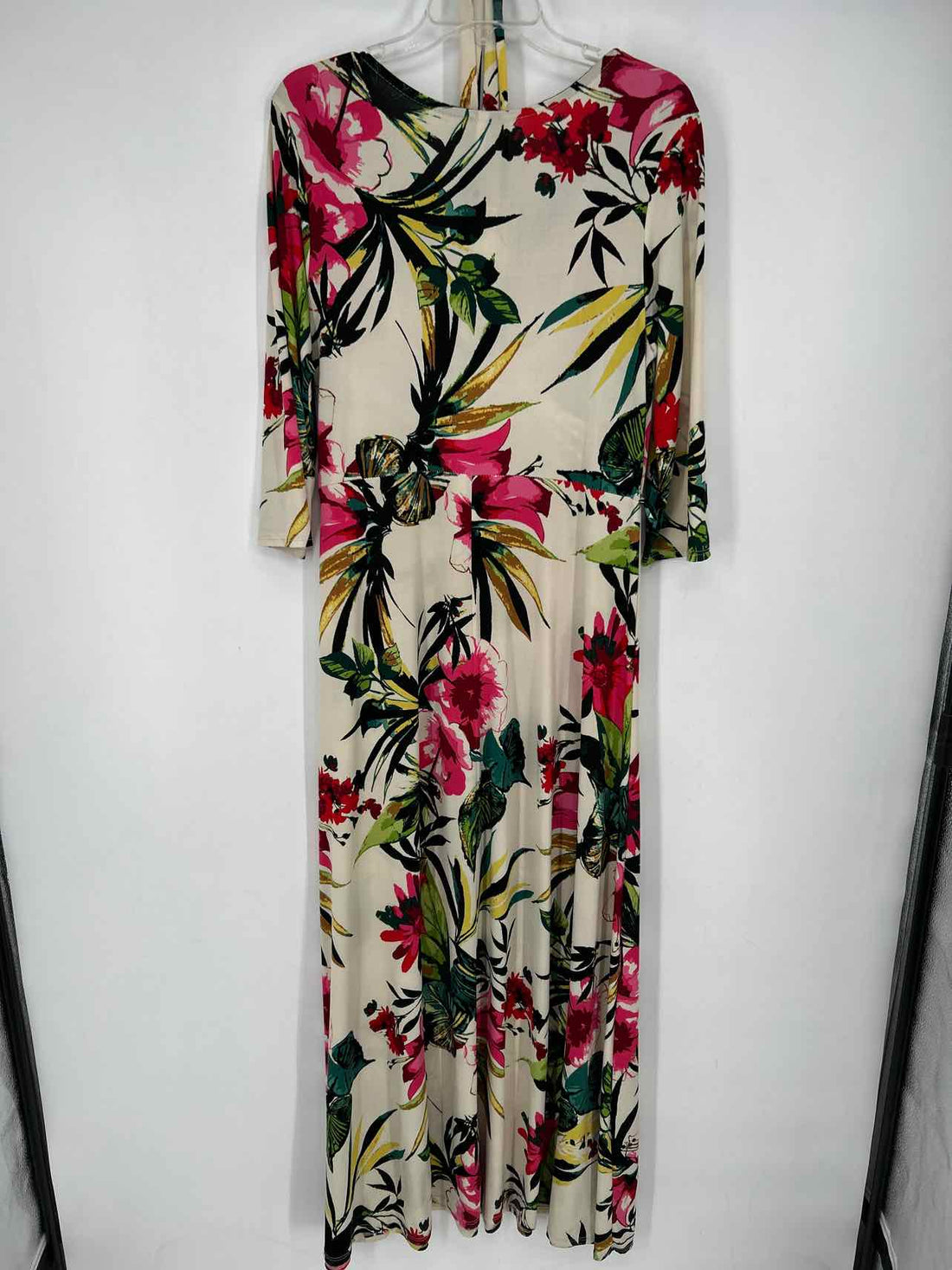 Pink Blush Size XL White Floral Long Sleeve Maxi