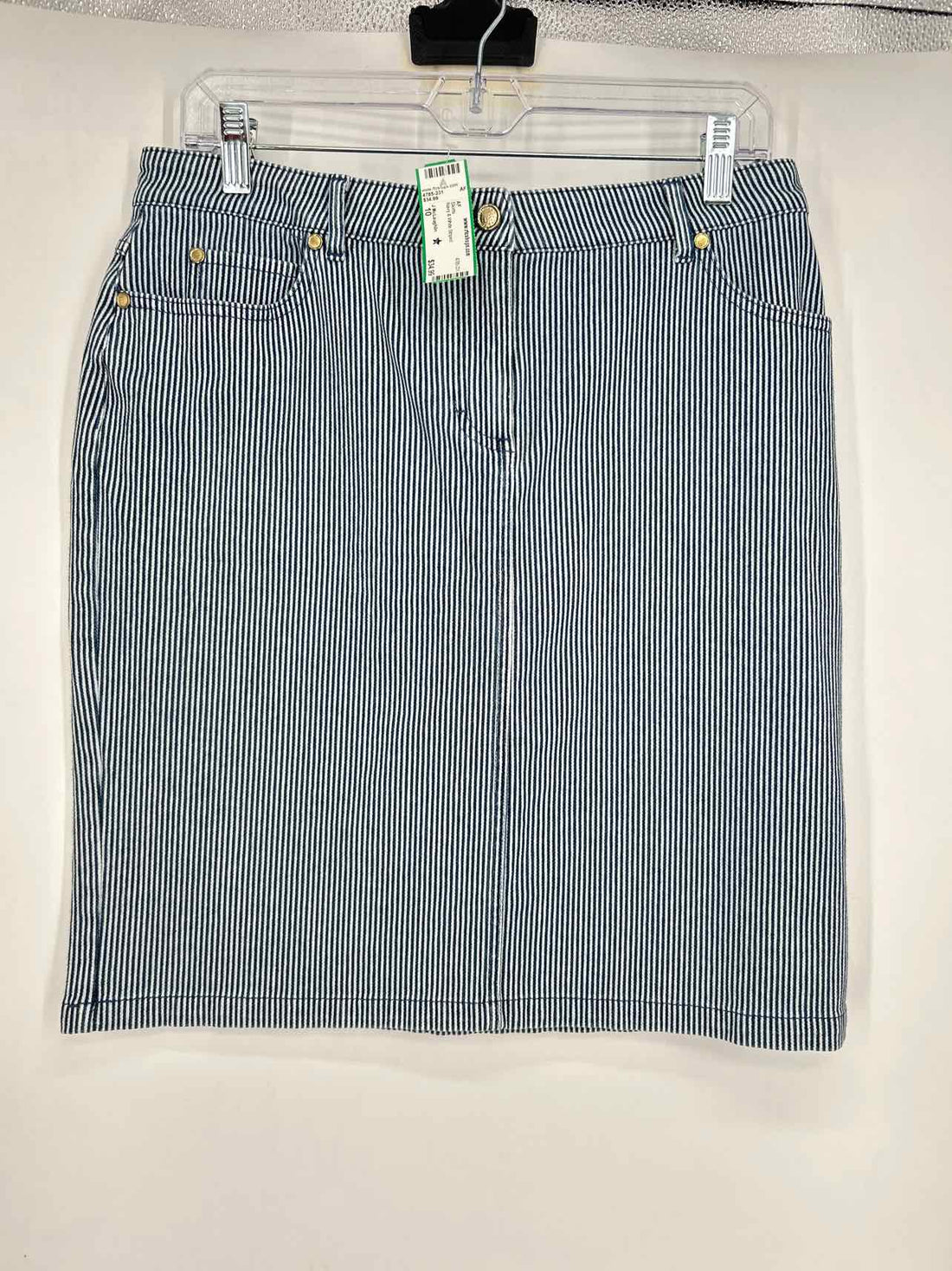 J McLaughlin Size 10 Navy & White Striped Skirts