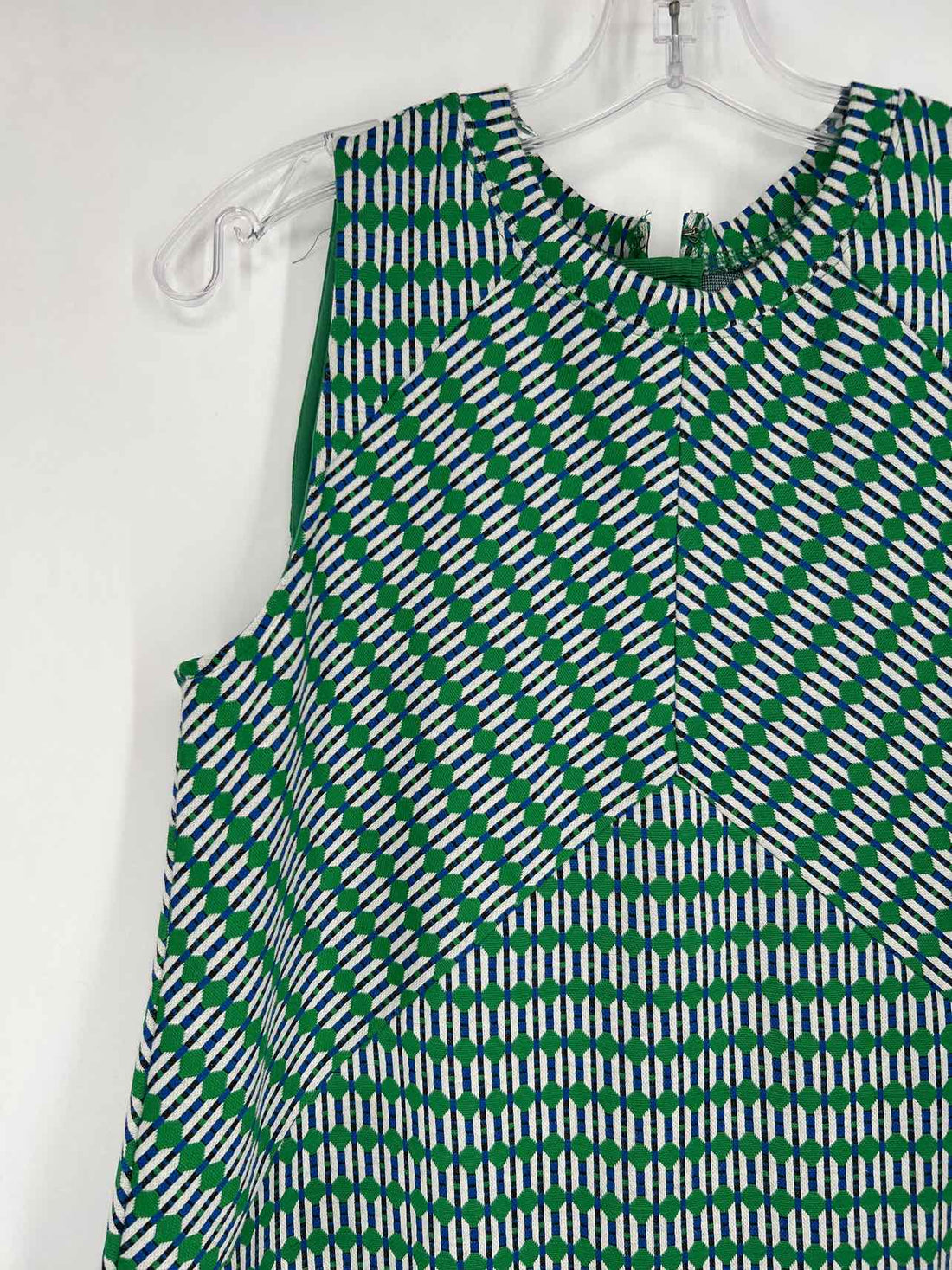 Maeve Size M Green White & Blue Print Sleeveless Dress