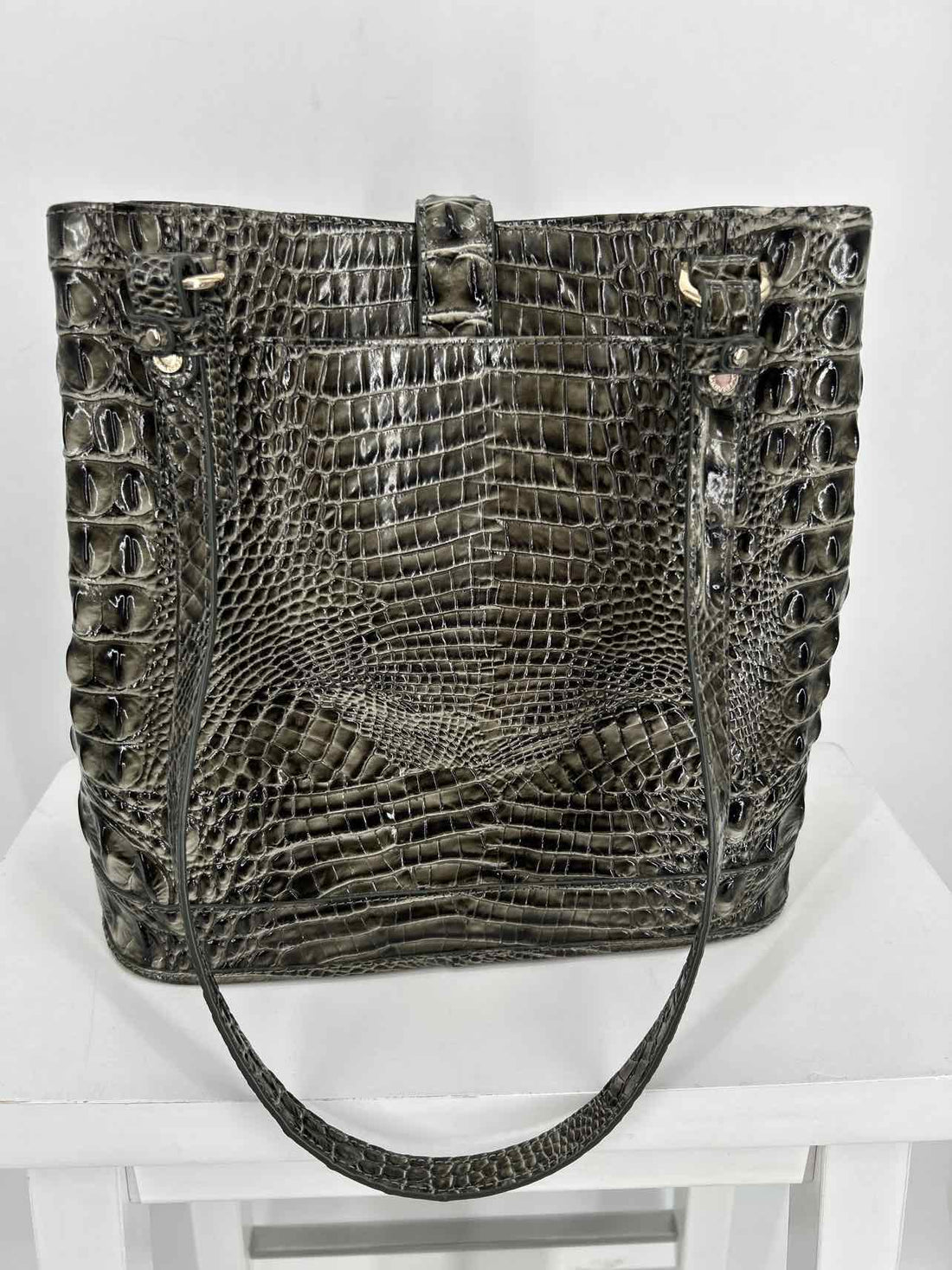 Brahmin Hunter Green Embossed Croc Like New Tote