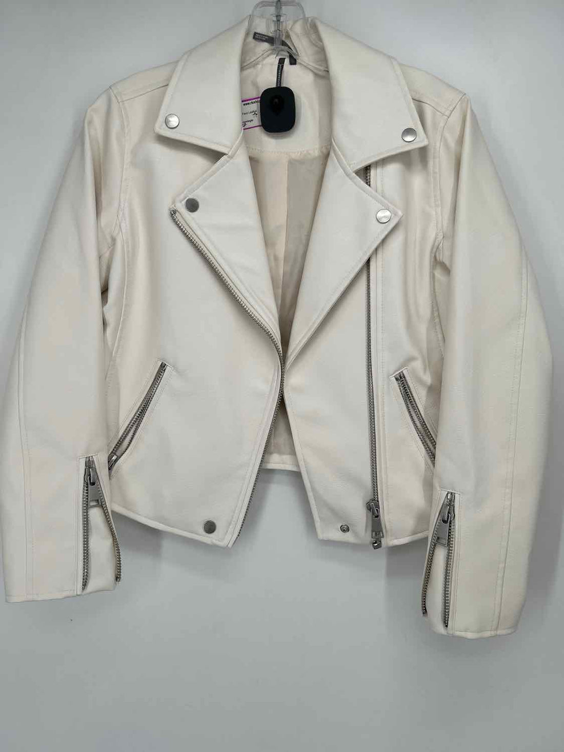 Anthropologie Size XSP White Faux Leather Jacket
