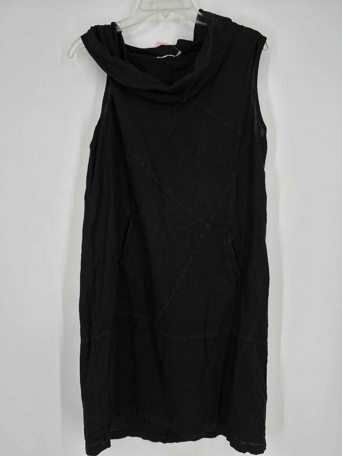 SOUL Size L Black Linen Sleeveless Dress