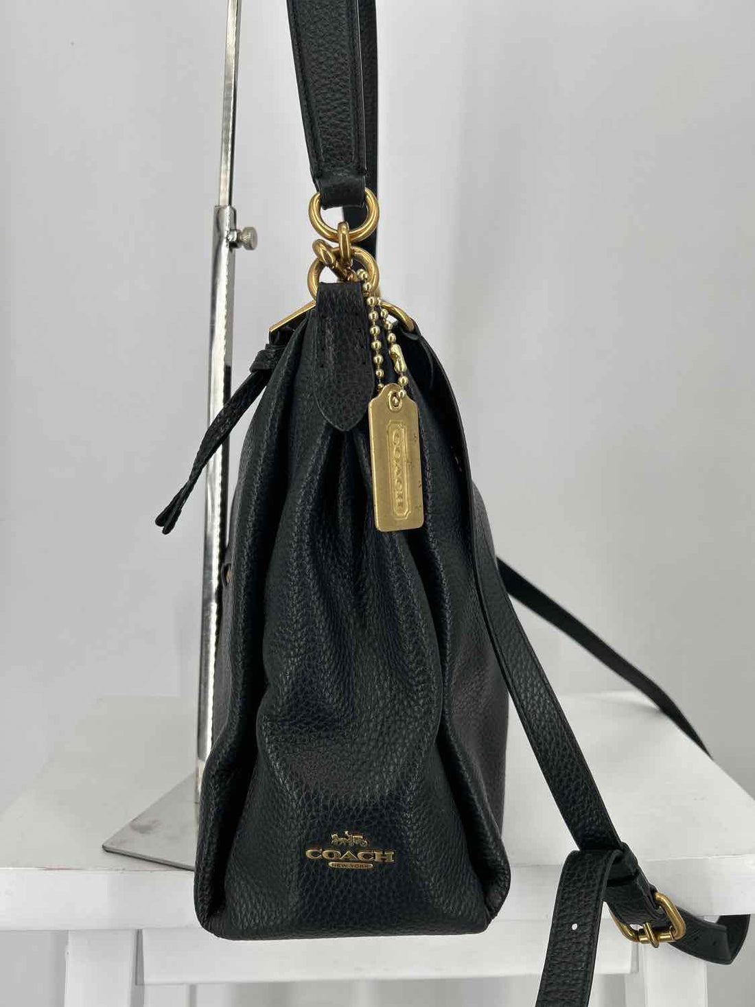Coach Black Pebbled Leather Shoulder