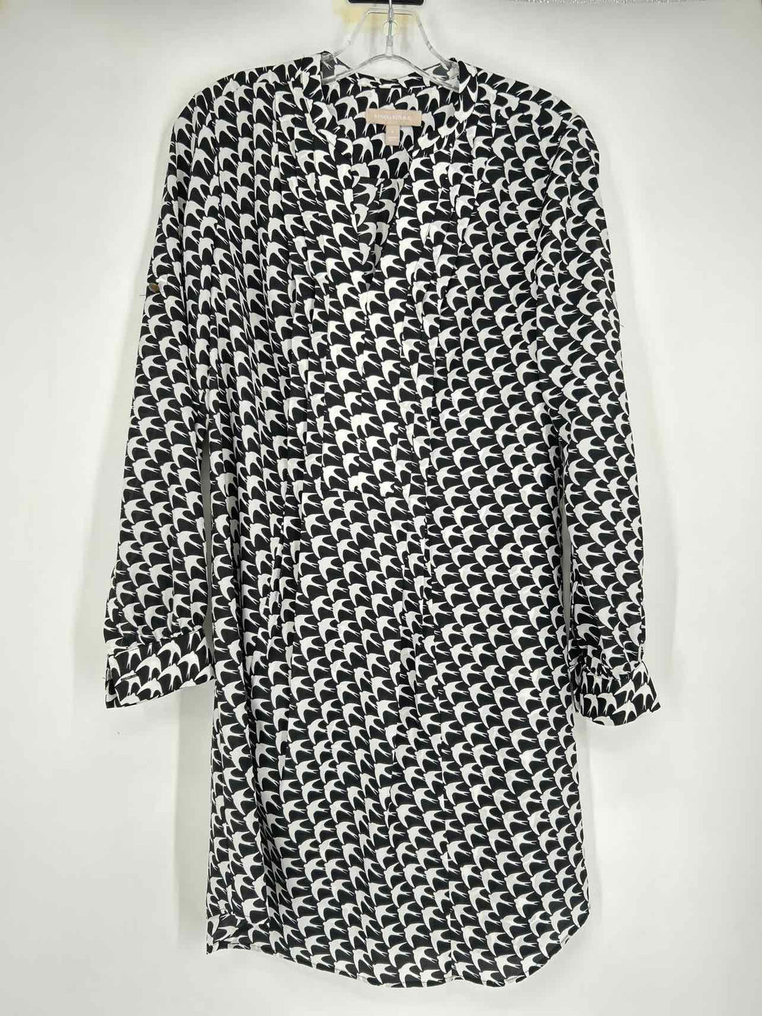Banana Republic Size 4 Black & White Long Sleeve Dress