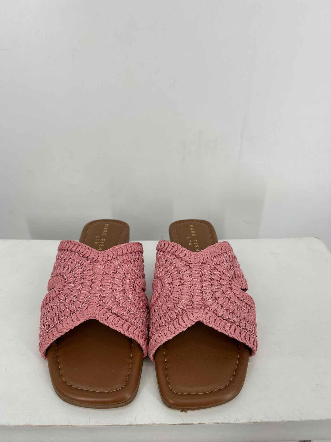 Marc Fisher Women Size 7 Pink Straw Sandals