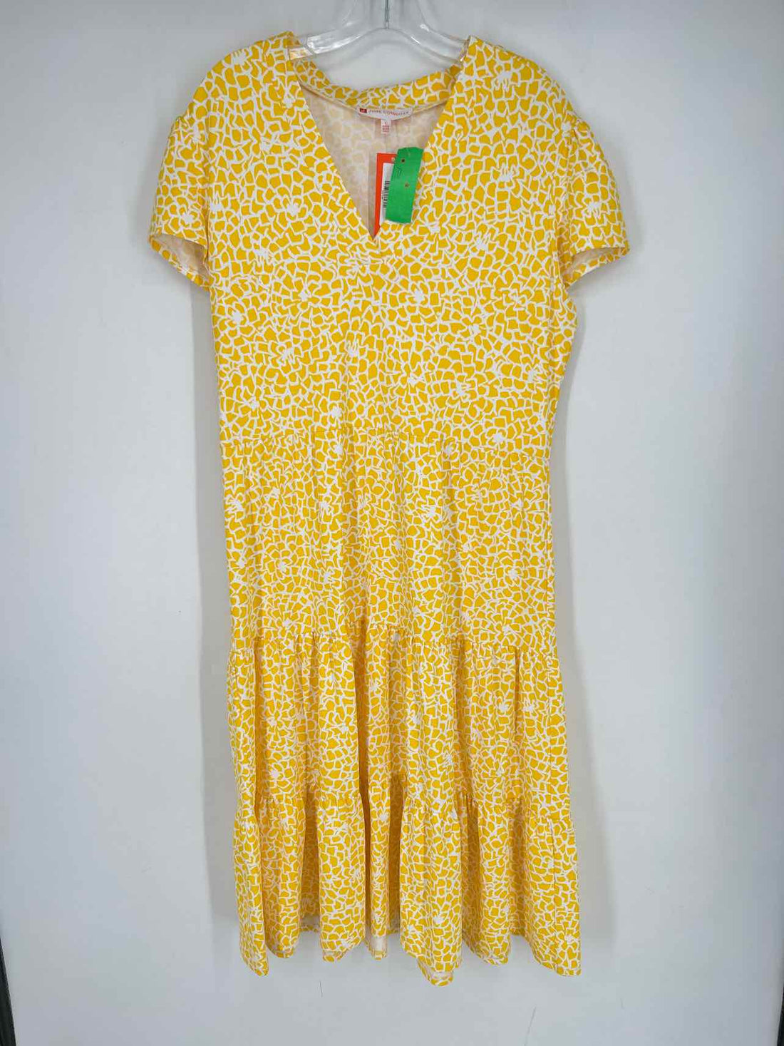 Jude Connally Size L Yellow & White Print NWT Dress