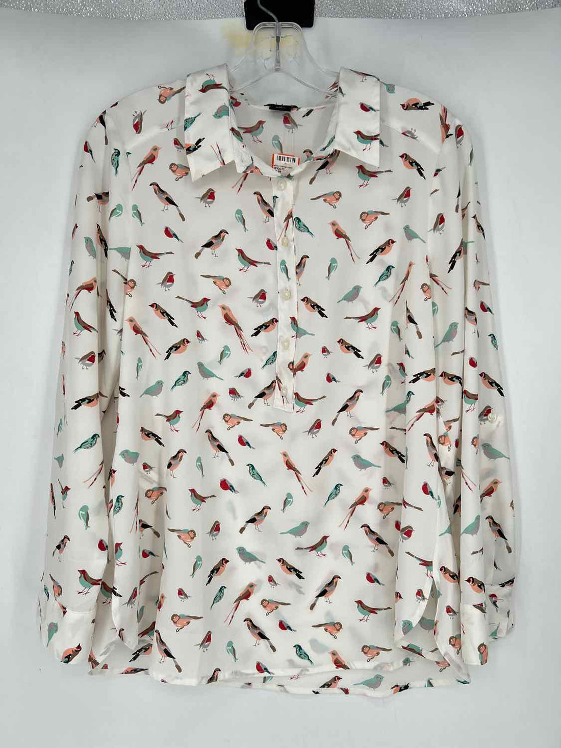 Ann Taylor Size MP White Print Long Sleeve
