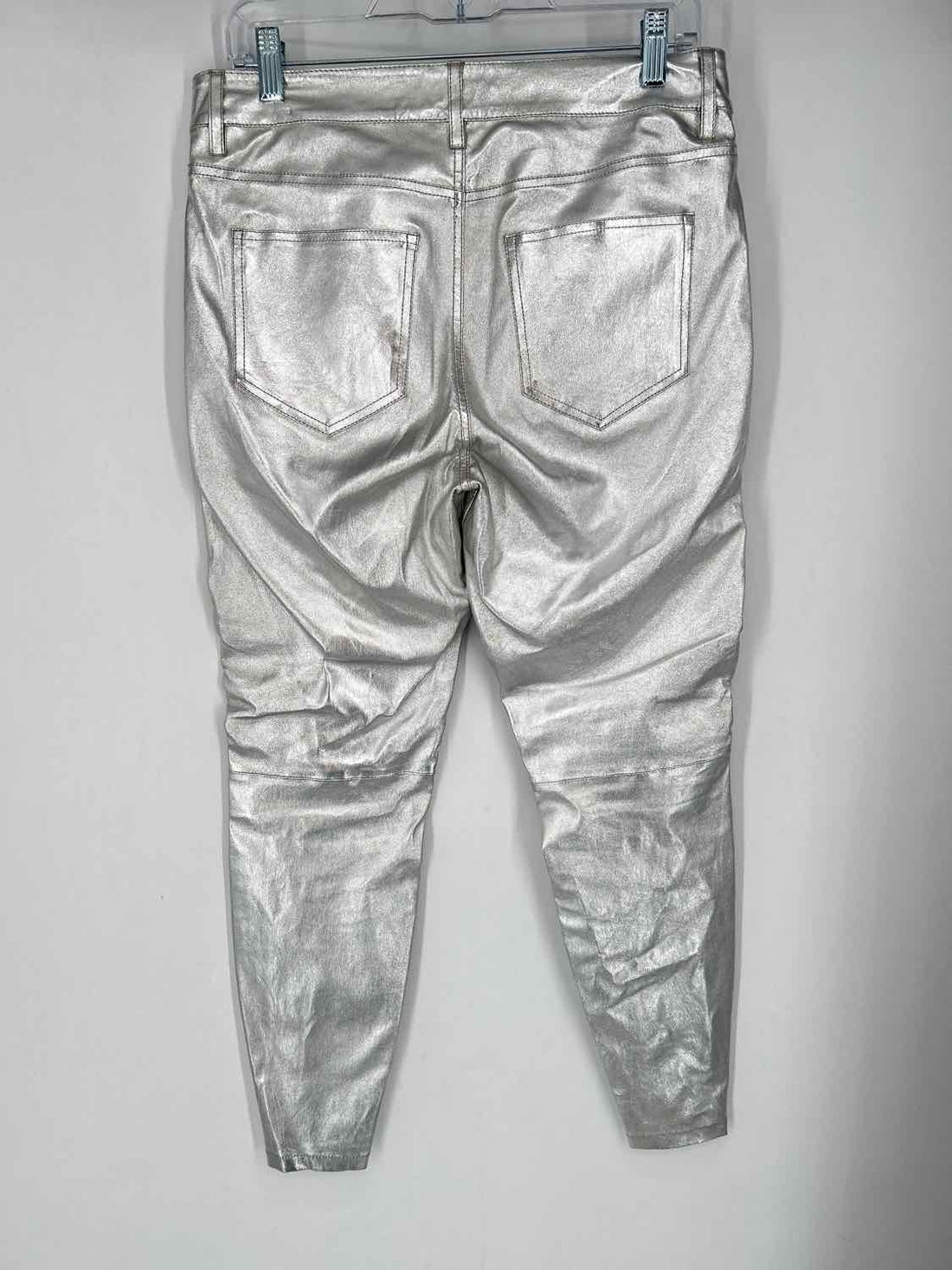 All Saints Size 8 Silver Sheep Leather 100% Pants
