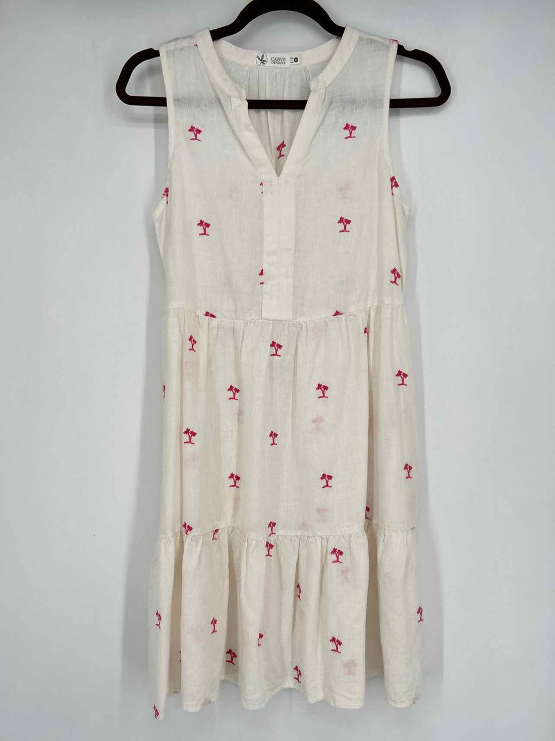 Carve Designs Size XS White Embroidered Sleeveless Dress