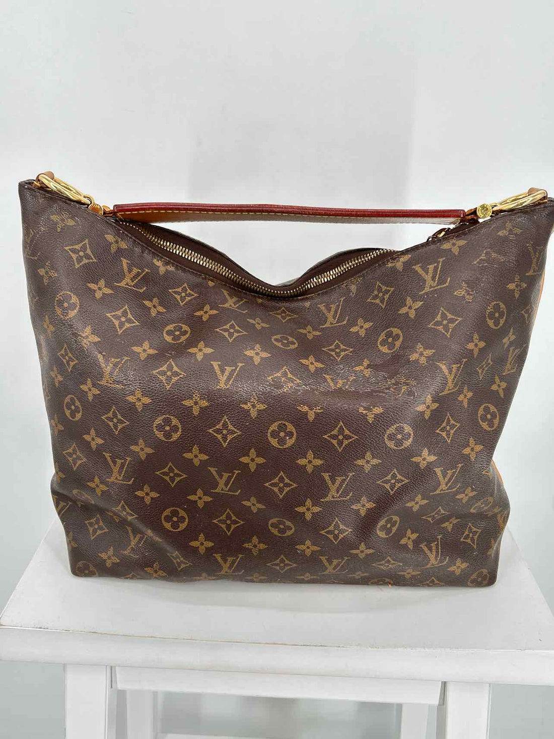 Louis Vuitton Sully MM Monogram Coated Canvas Pre Owned LUXURY