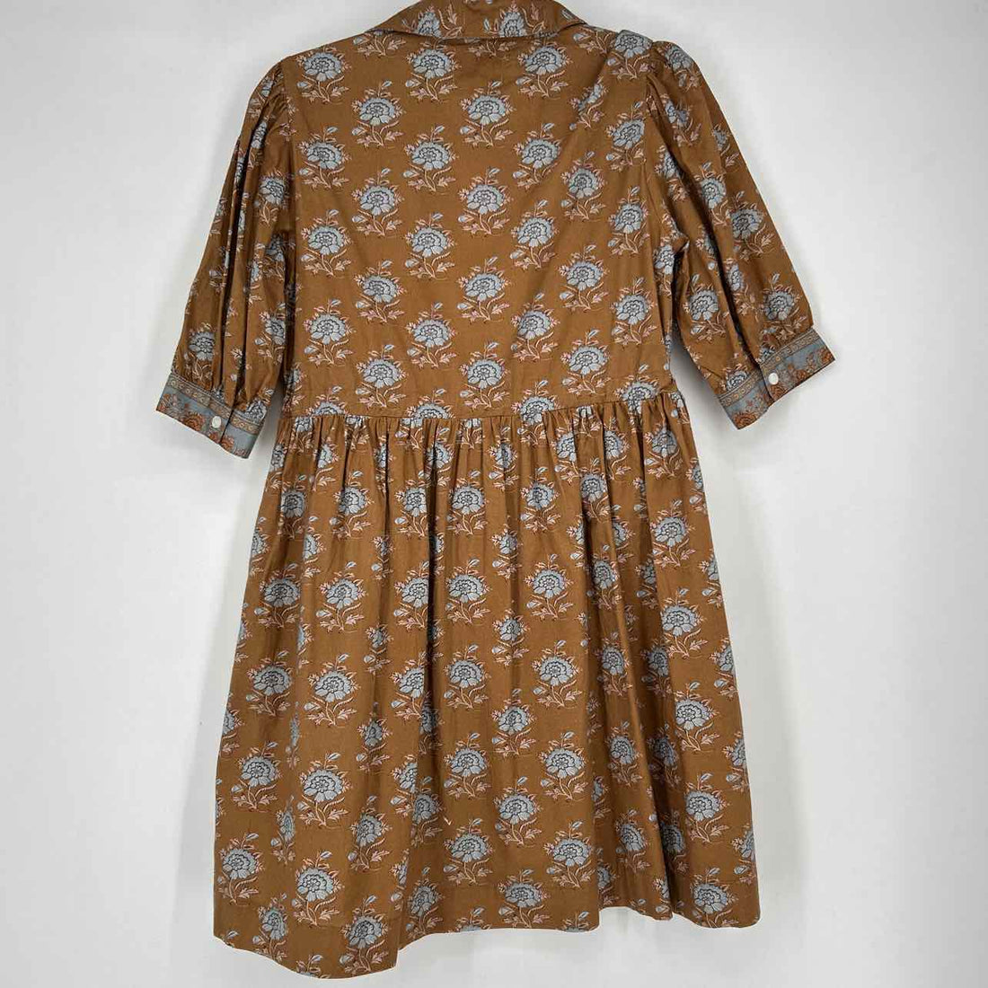 Marigold by Victoria Dunn XS Brown & Blue Floral New Boutique Dress