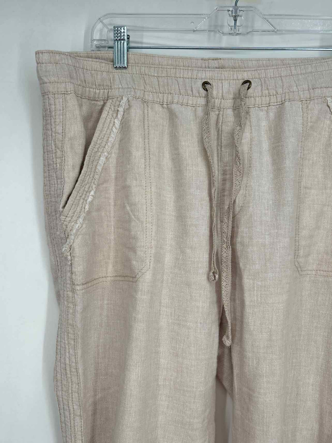 HEI HEI Size L Cream Linen/Cotton Pants