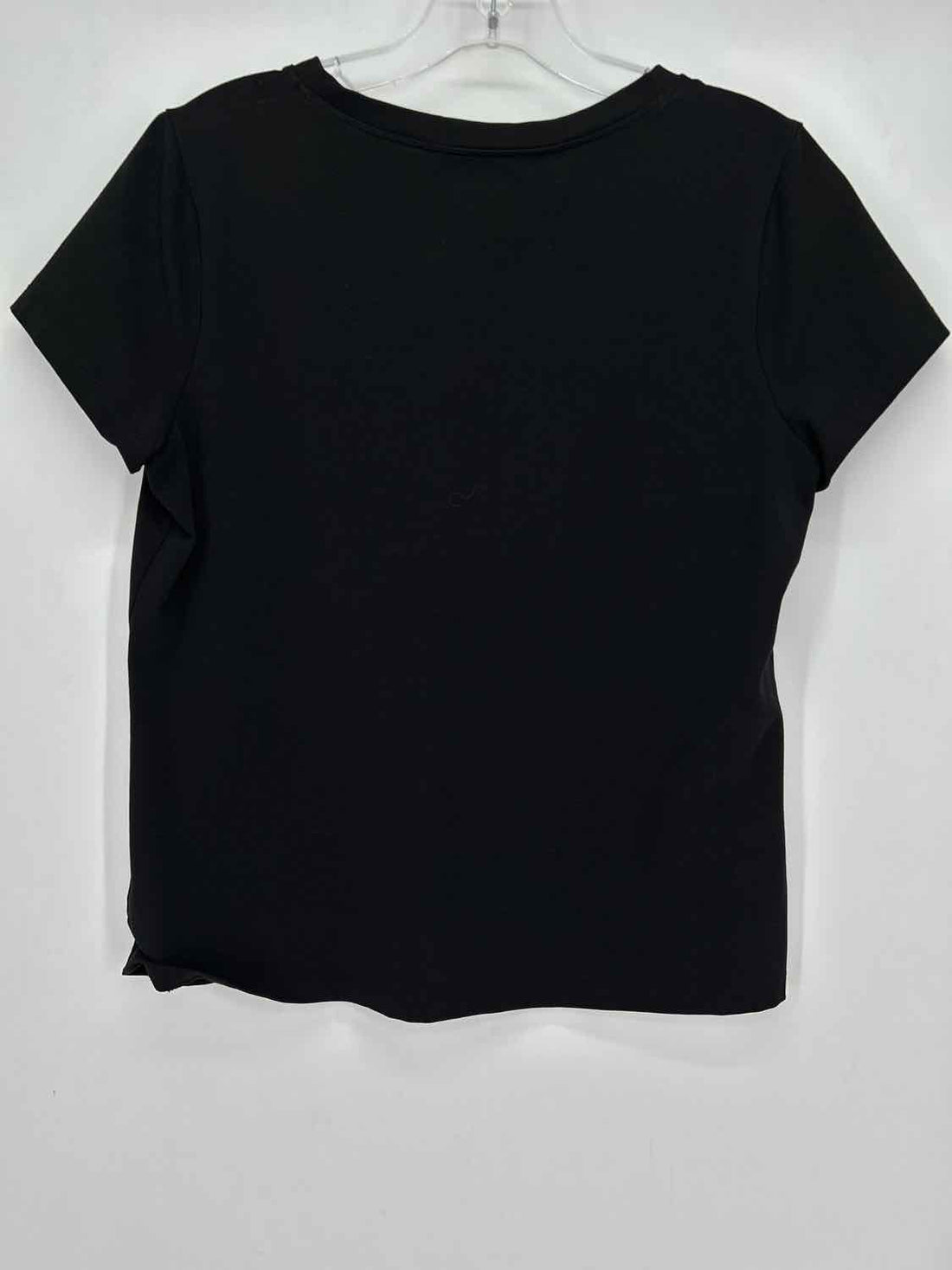 Chicos Size 1/M Black Short Sleeve
