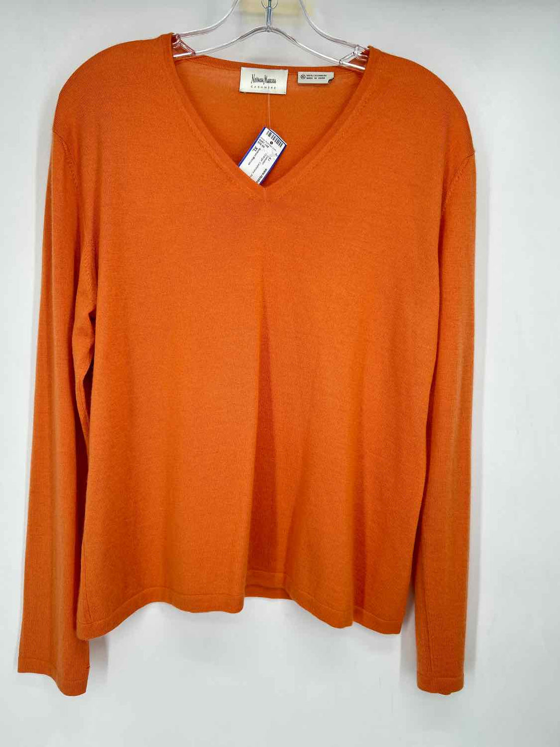 Neiman Marcus Size XL Orange Cashmere Sweater