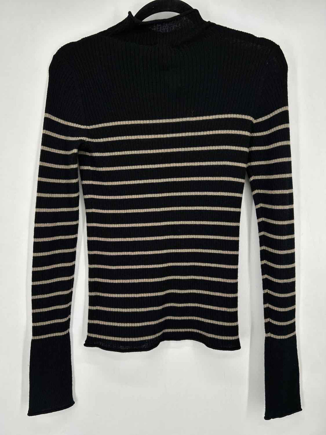 Vince Size S Black & Taupe Striped Cashmere Sweater