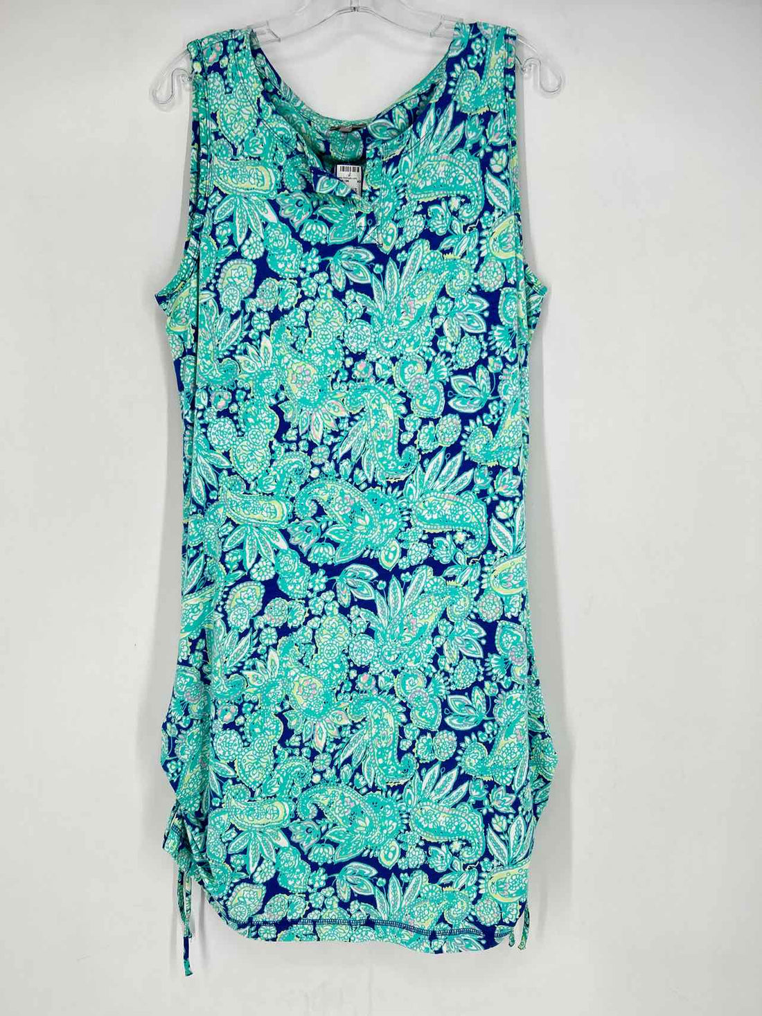 T By Talbots Size XLP Blue & Turquoise Print NWT Dress