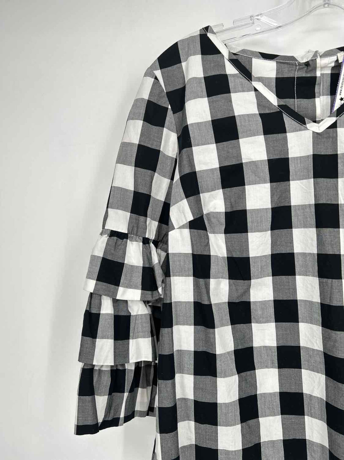 Tyler Boe Size XS Black & White Checkered Long Sleeve