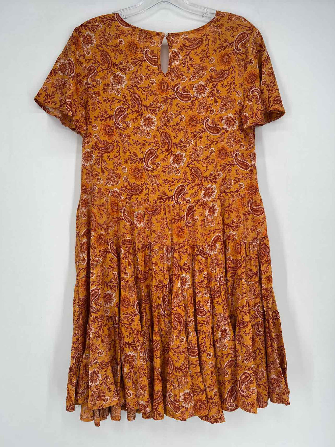 Patrons of Peace Size XS Orange & Maroon Floral Short Sleeve Dress