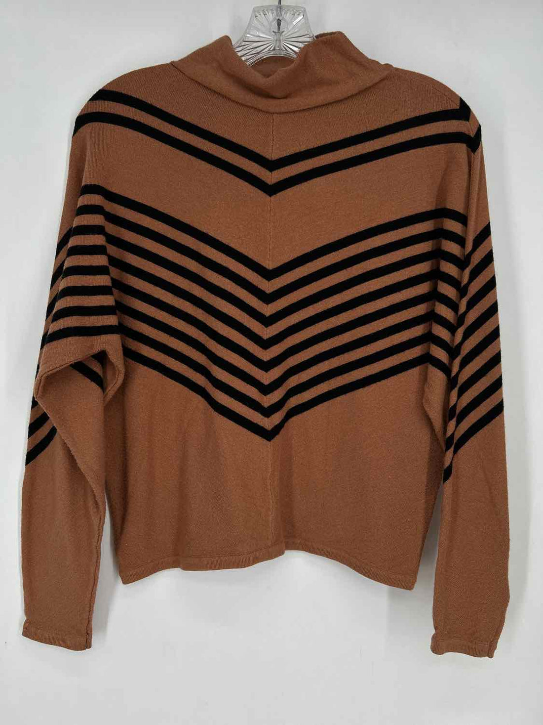 T Tahari Size S Brown & Black Striped Sweater