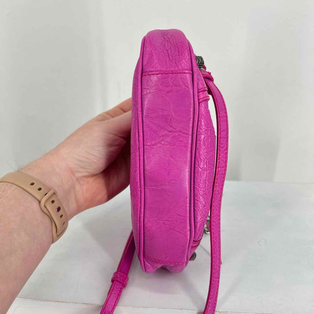 Balenciaga Magenta Lambskin Leather Pre Owned LUXURY