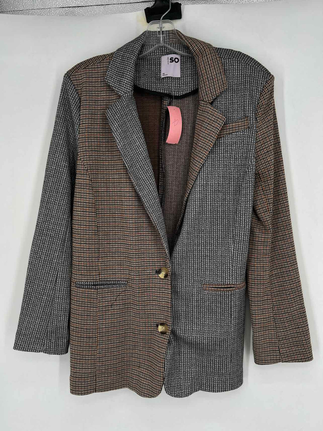 So Size XS Brown Houndstooth Blazer